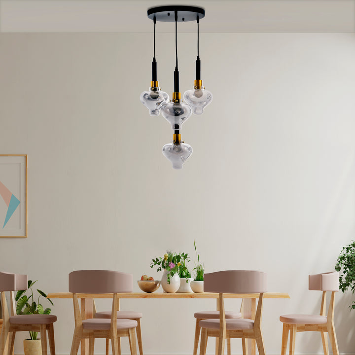 QUINN Roung Smoke Glass Hanging Light