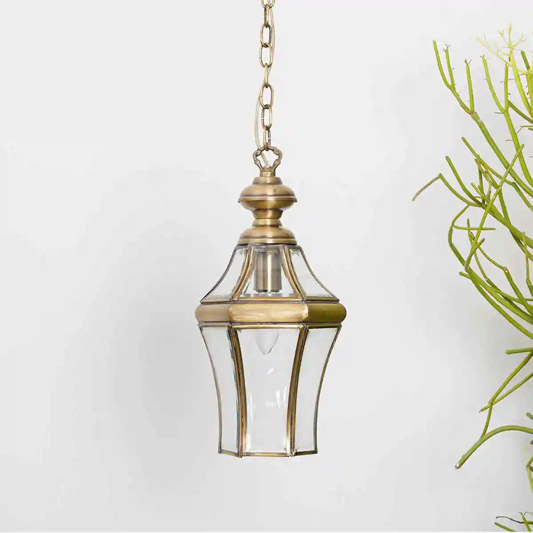 ARDECHE Glass and Brass Lantern Pendant Light – KAPOOR-E