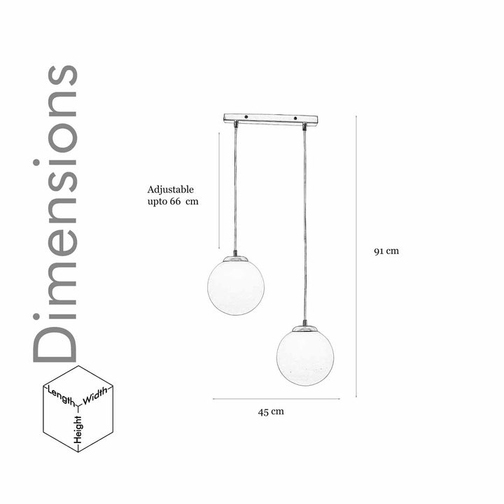 Orb Dual Glass Pendant Light – Frosted White & Shine Brass