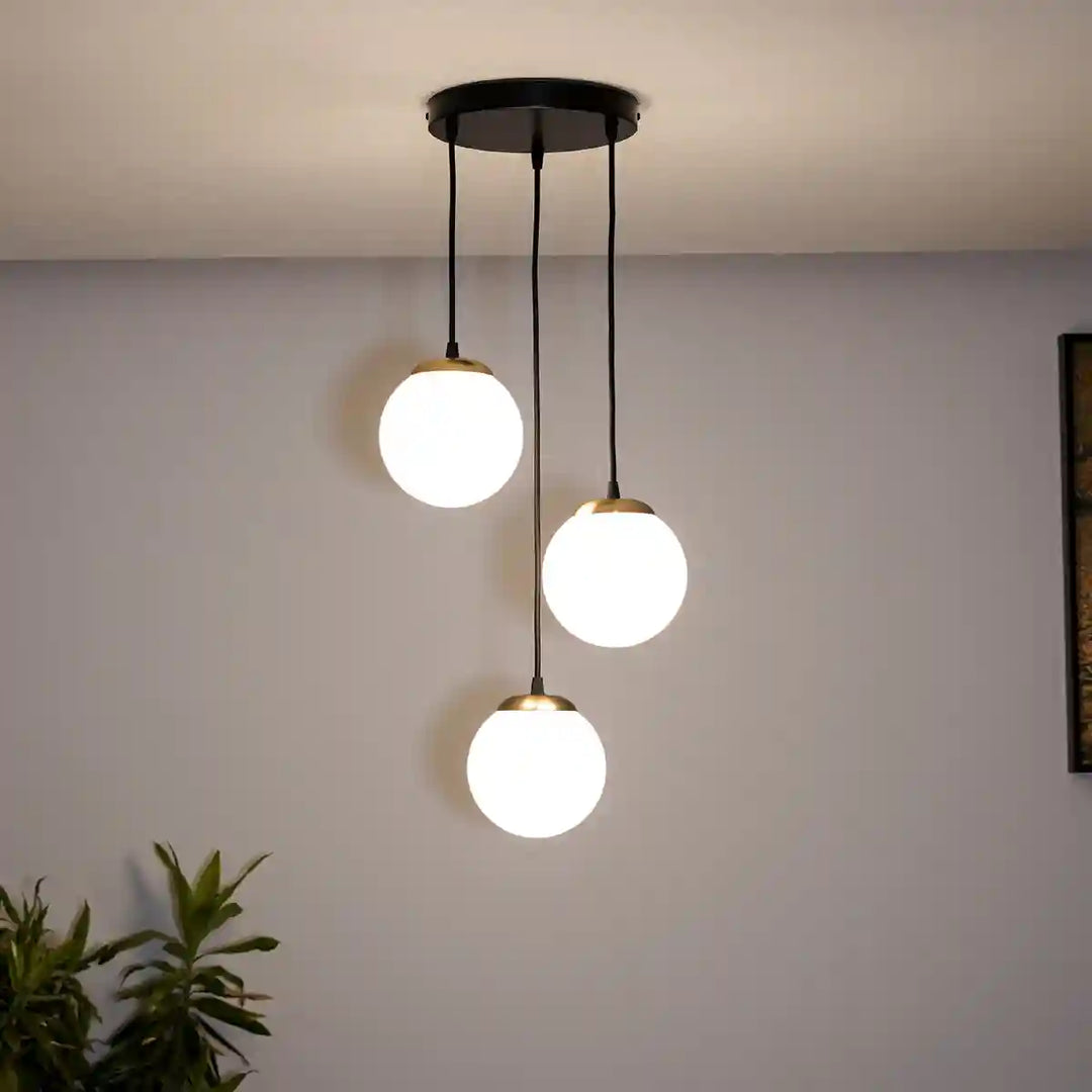 ORB Light Cluster Round Ceiling Pendant With Frosted White