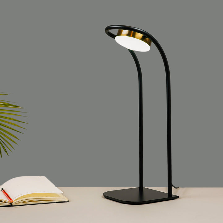 DRAX Black Finish Metal Table Study Lamp