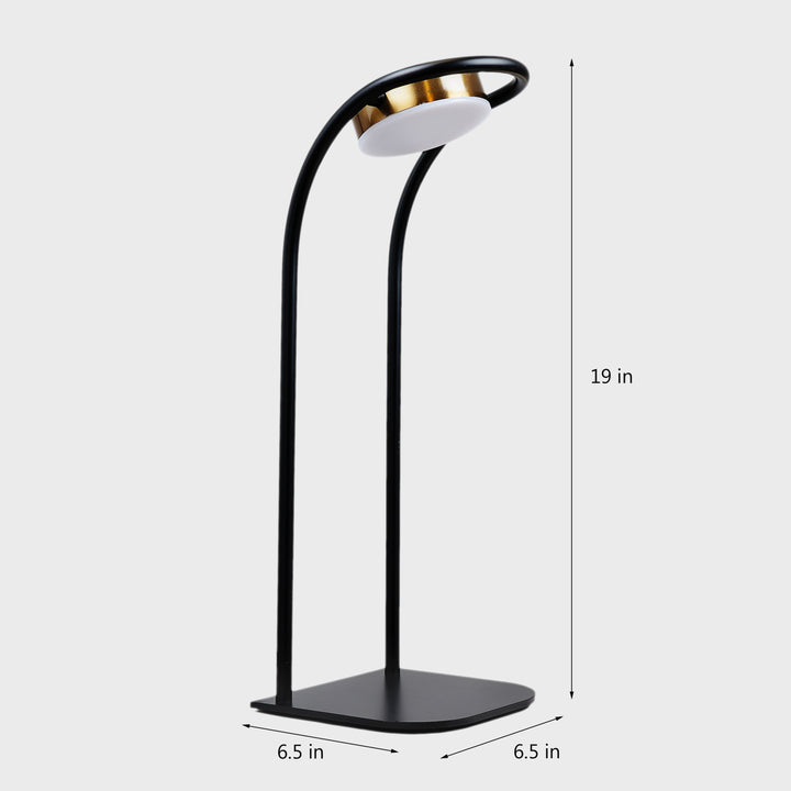 DRAX Black Finish Metal Table Study Lamp