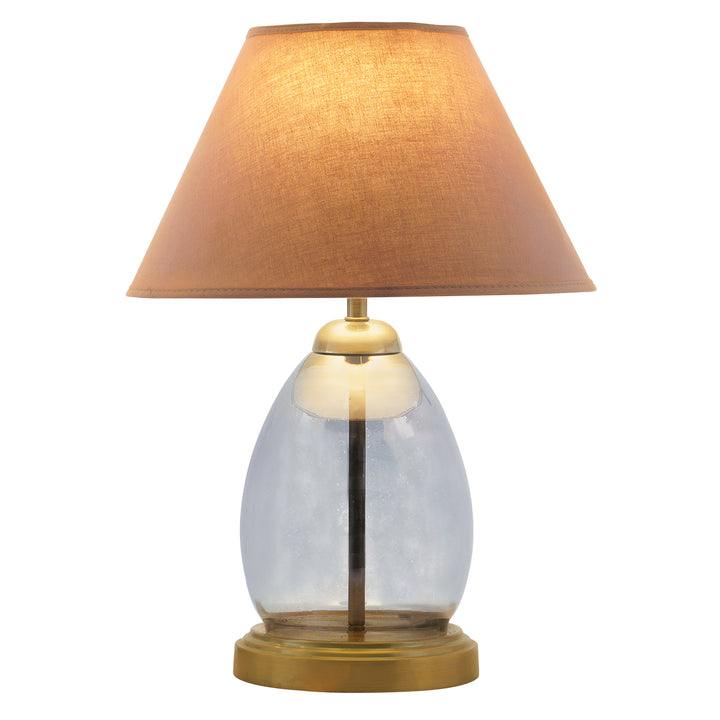 TIERED Smoke Luster Glass Table Lamp With Cotton Shade