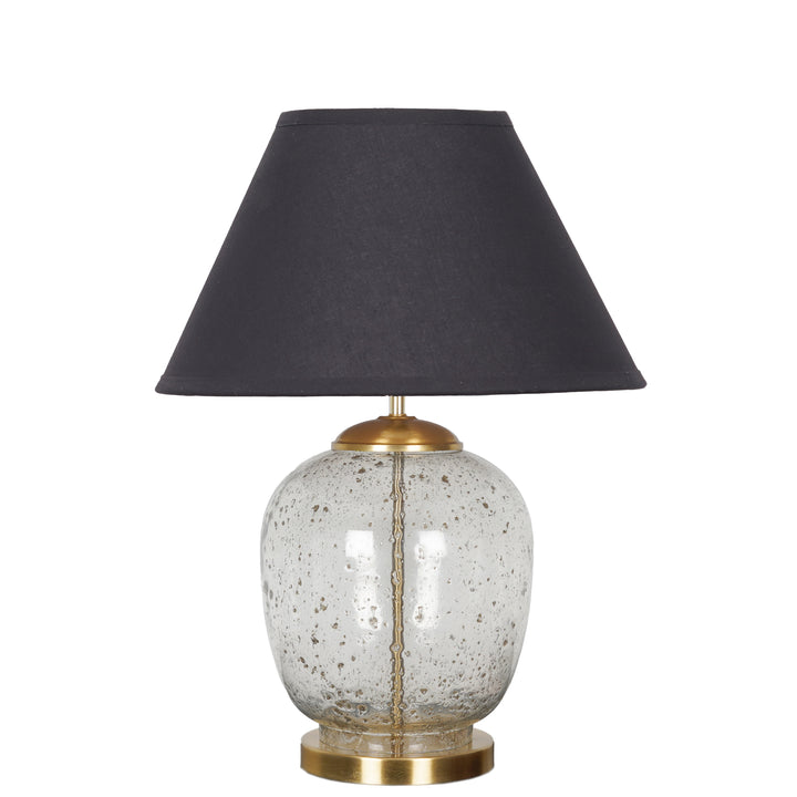 SECRET Water Droplets On Glass And Metal Big Table Lamp With Cotton Shade