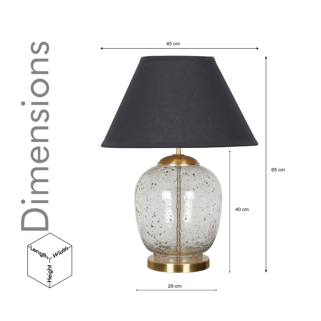 SECRET Water Droplets On Glass And Metal Big Table Lamp With Cotton Shade