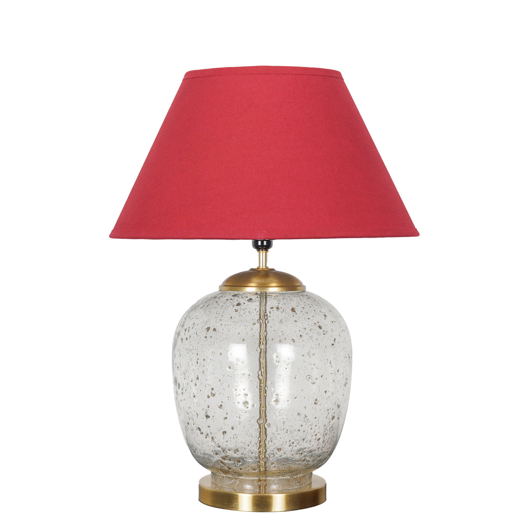 SECRET Water Droplets On Glass And Metal Big Table Lamp With Cotton Shade