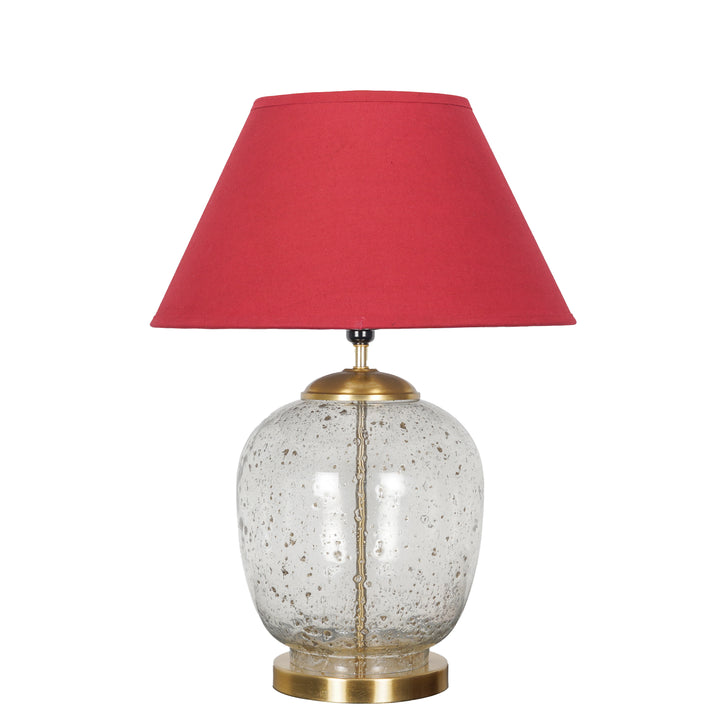 SECRET Water Droplets On Glass And Metal Big Table Lamp With Cotton Shade