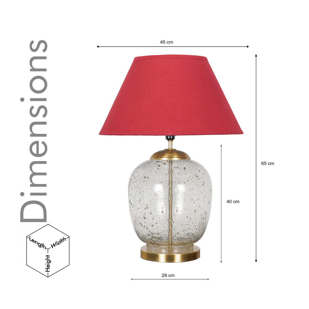 SECRET Water Droplets On Glass And Metal Big Table Lamp With Cotton Shade