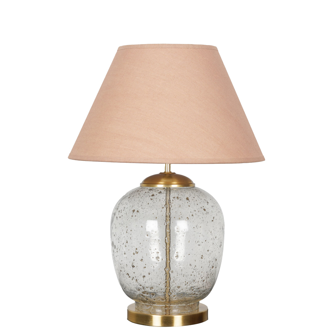 SECRET Water Droplets On Glass And Metal Big Table Lamp With Cotton Shade