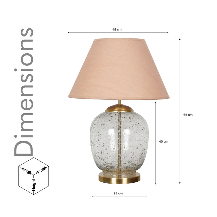 SECRET Water Droplets On Glass And Metal Big Table Lamp With Cotton Shade