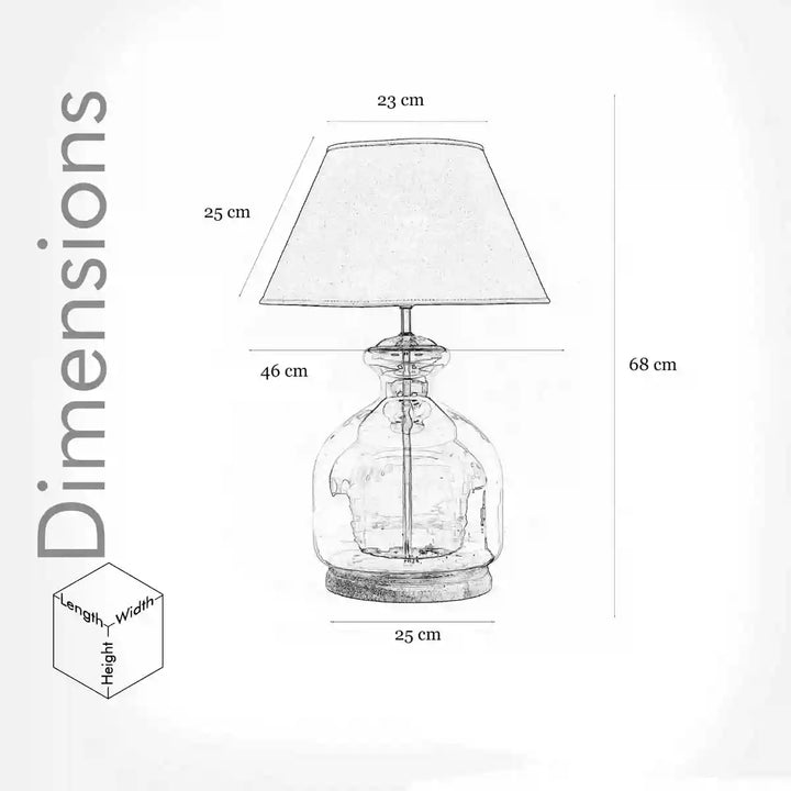 Alper Amber Luster Glass Table Lamp With Maroon Cotton Shade