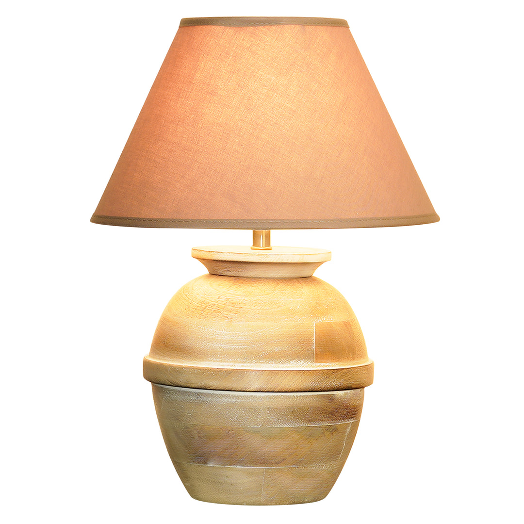 CHELSFIELD natural wood table lamp With Cotton Shade