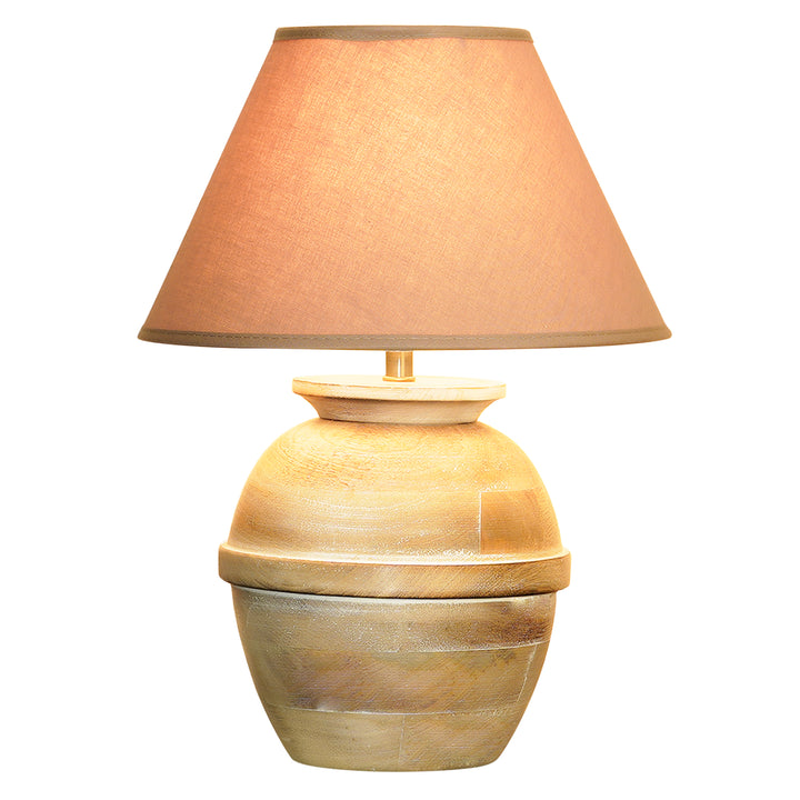 CHELSFIELD natural wood table lamp With Cotton Shade