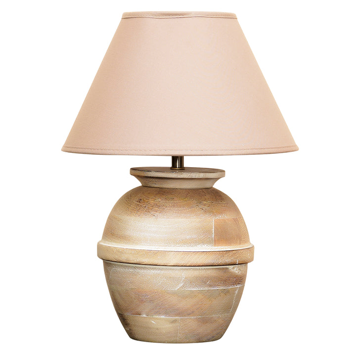 CHELSFIELD natural wood table lamp With Cotton Shade
