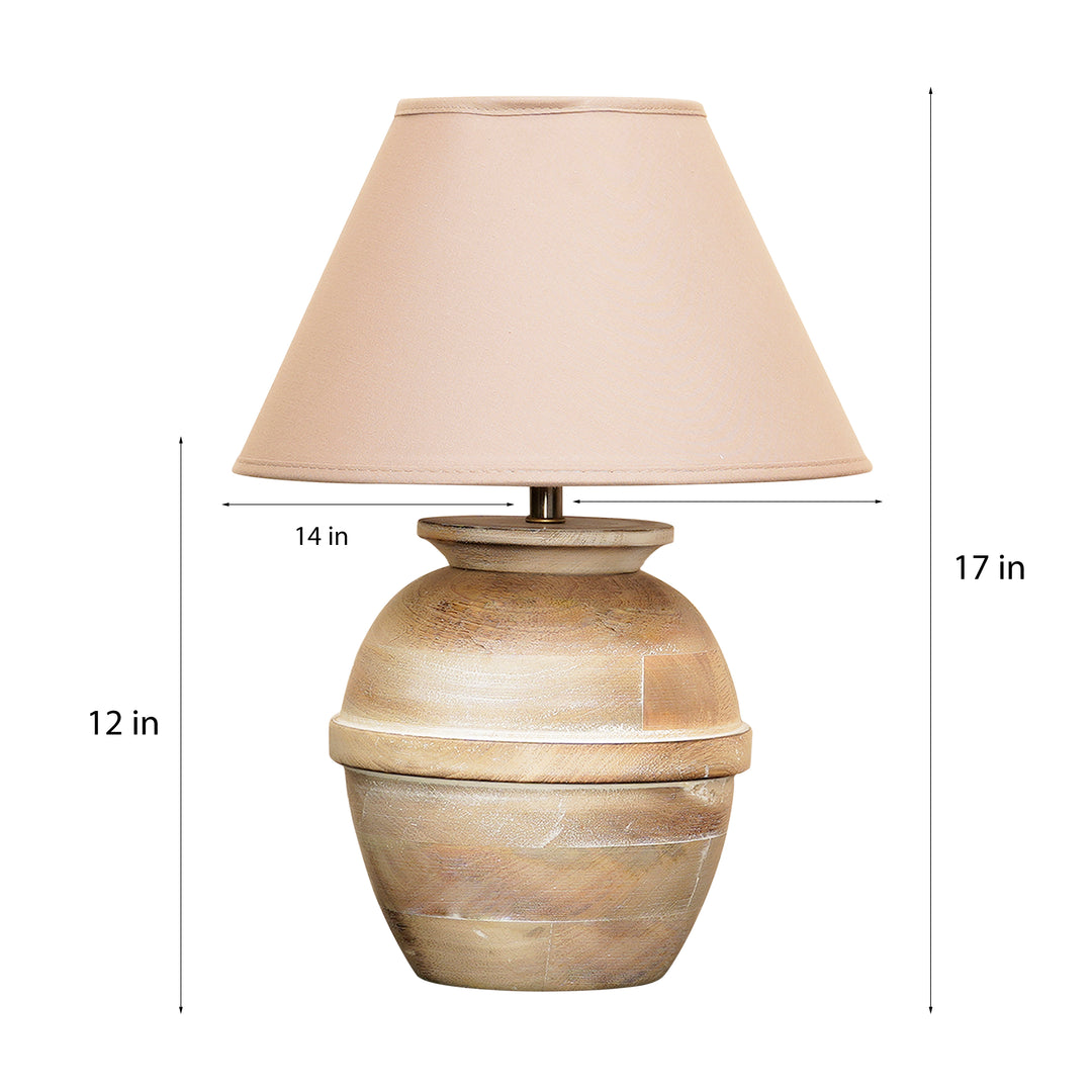 CHELSFIELD natural wood table lamp With Cotton Shade
