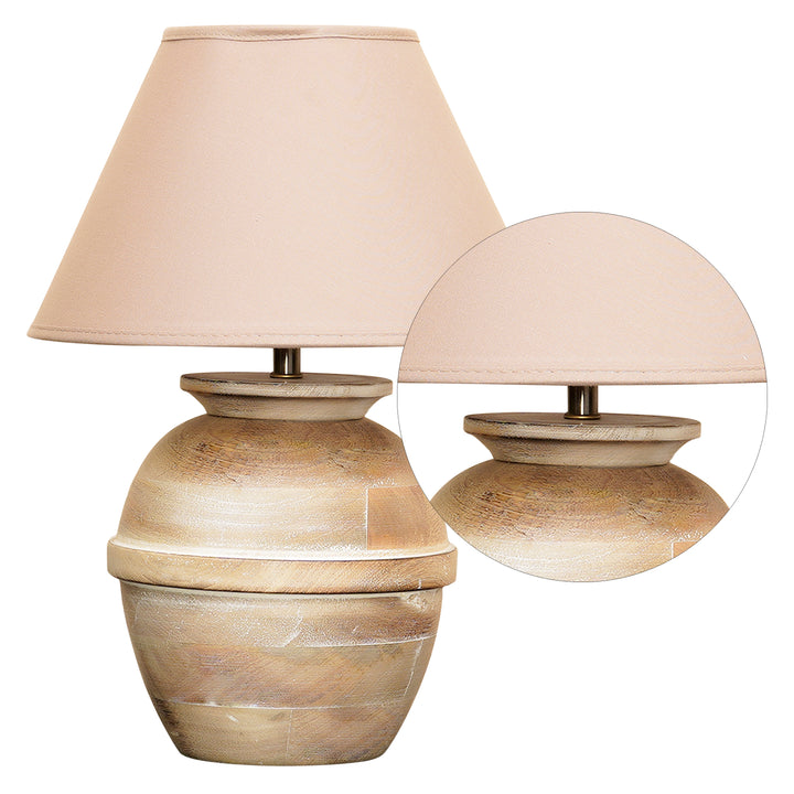 CHELSFIELD natural wood table lamp With Cotton Shade