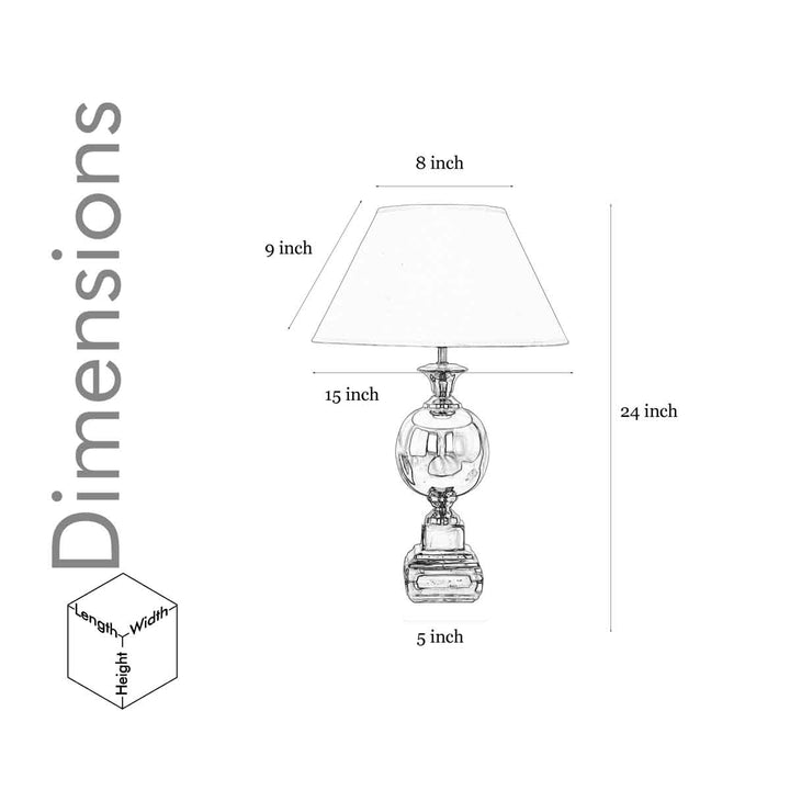 Faris Nickel Finish Metal Table Lamp With White Cotton Shade