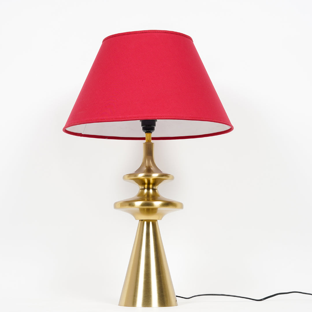 GLOUCESTER Metal Table Lamp With Maroon Cotton Shade