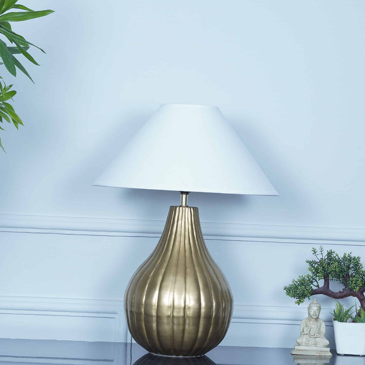 Joanna Metal Table Lamp With White Cotton Shade