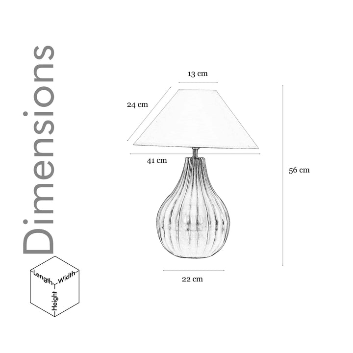 Joanna Metal Table Lamp With White Cotton Shade