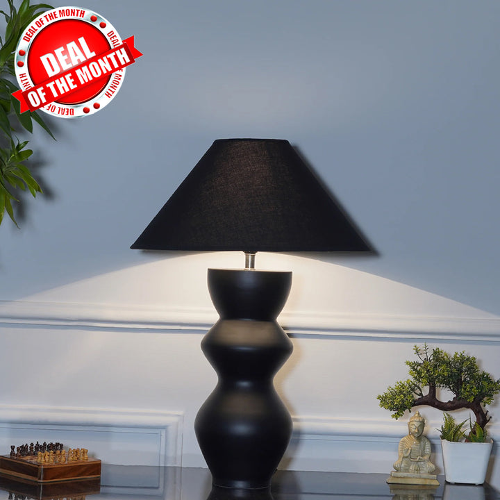 Lgnatio Metal Table Lamp With White Cotton Shade