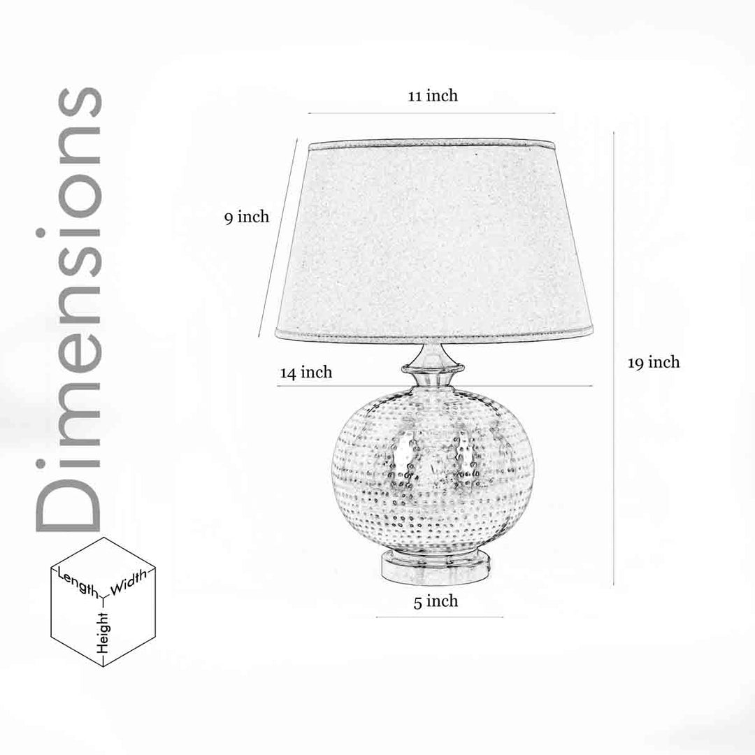 PEONY Brass Finish Table Lamp With Beige Cotton Shade