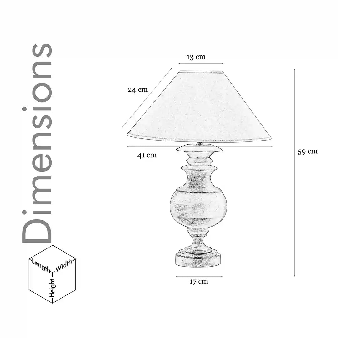 Mimosa Brown Wood Table Lamp With Beige Cotton Shade