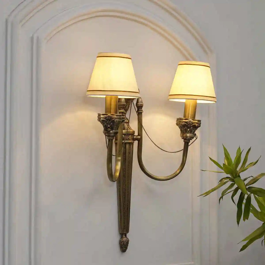 Ortona Double Arm Brass Wall Light