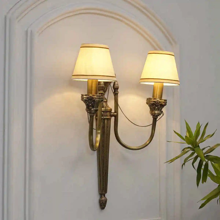 Ortona Double Arm Brass Wall Light