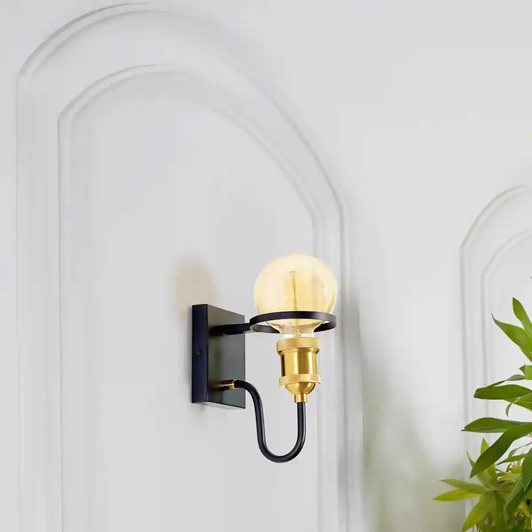 Minimal Black Metal Wall Light