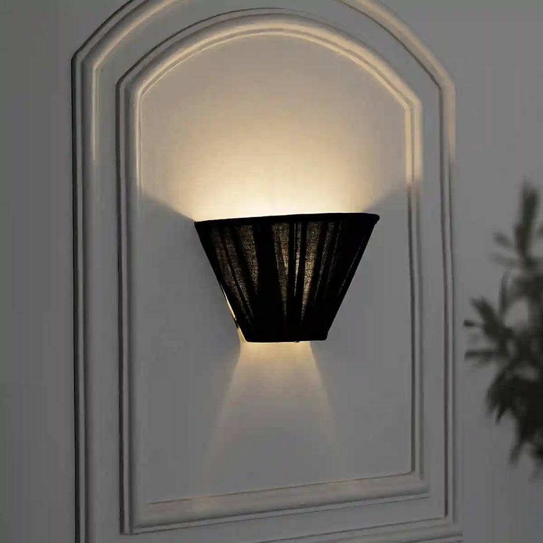Highclere Black Color Fabric Wall Light