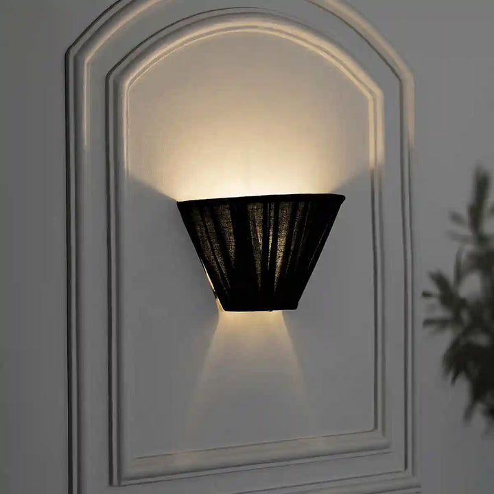 Highclere Black Color Fabric Wall Light