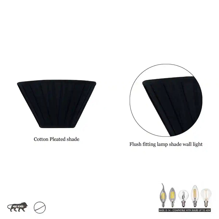 Highclere Black Color Fabric Wall Light
