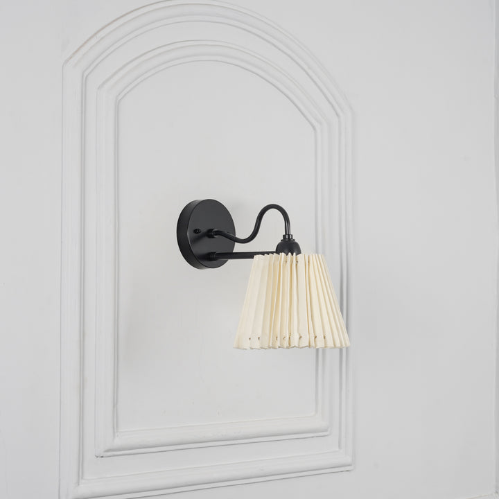 POSSIO Single-Light Wall Fitting with Black Shade and Black Finish Metal