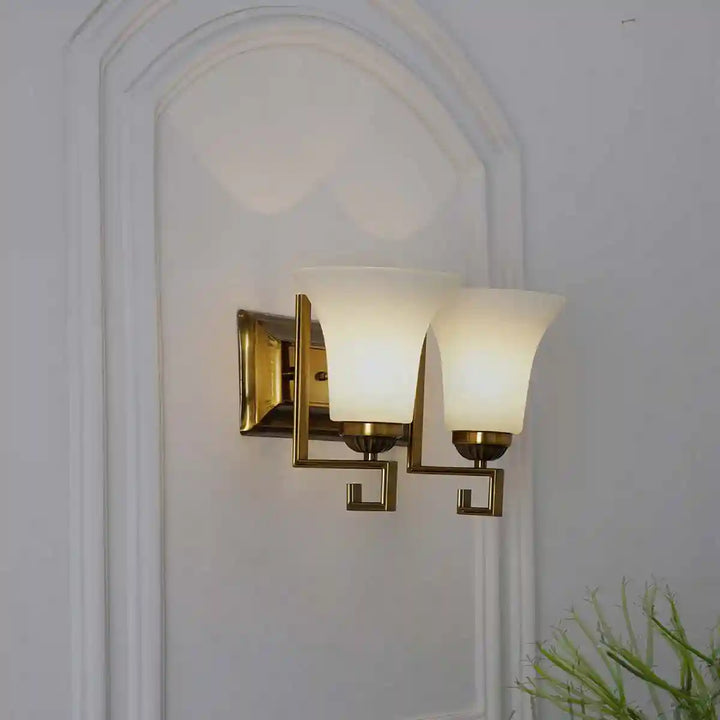 Locus Glass and Metal Double Arm Wall Light