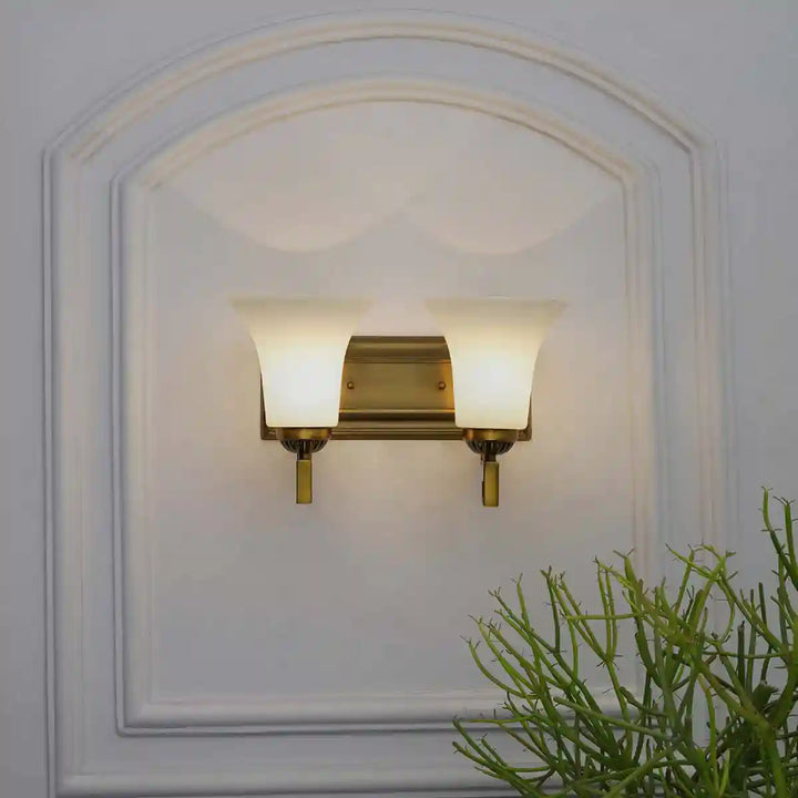 Locus Glass and Metal Double Arm Wall Light