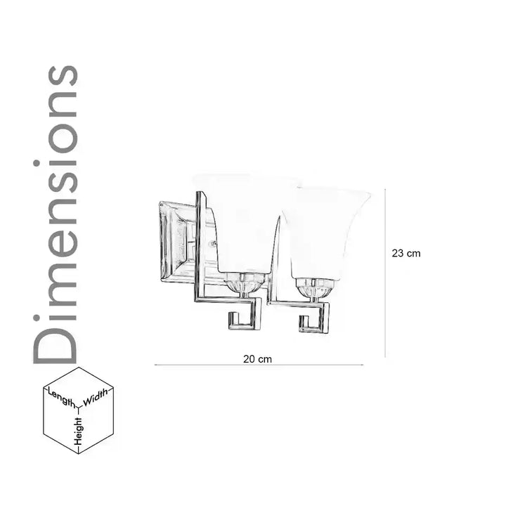 Locus Glass and Metal Double Arm Wall Light