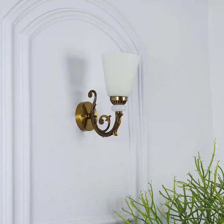 Martos Glass and Metal Single Shade Wall Light