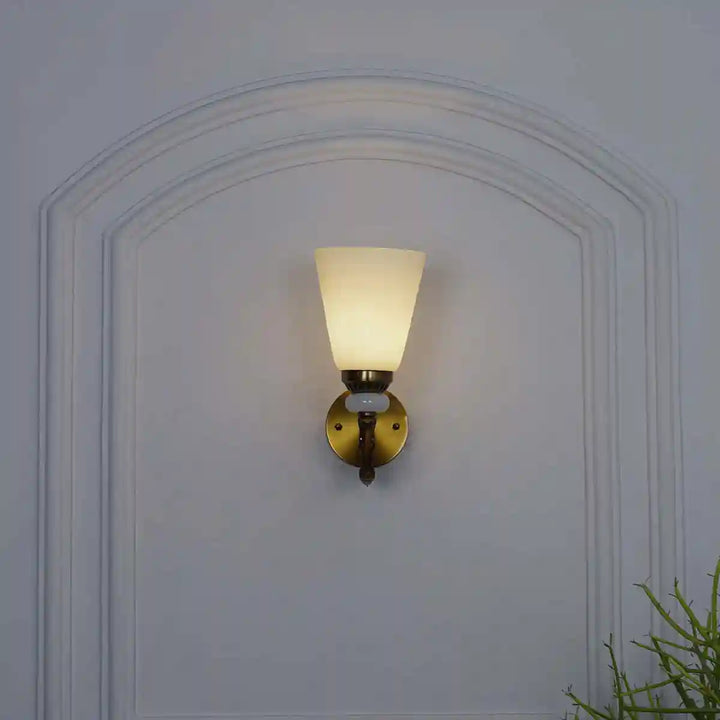 Martos Glass and Metal Single Shade Wall Light