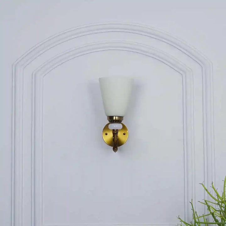 Martos Glass and Metal Single Shade Wall Light
