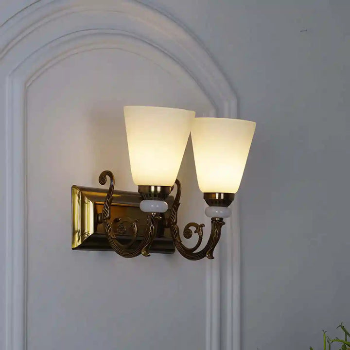 Martos Glass and Metal Double Arm Wall Light