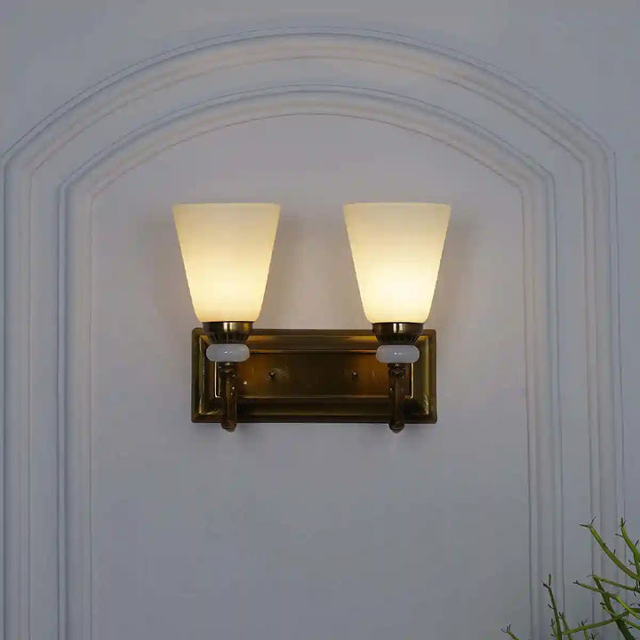 Martos Glass and Metal Double Arm Wall Light