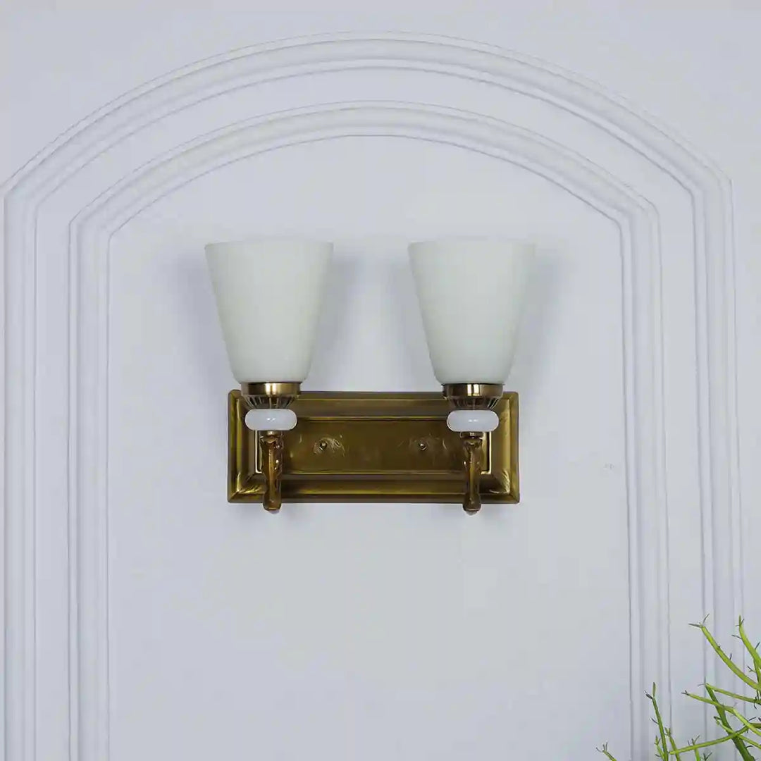 Martos Glass and Metal Double Arm Wall Light