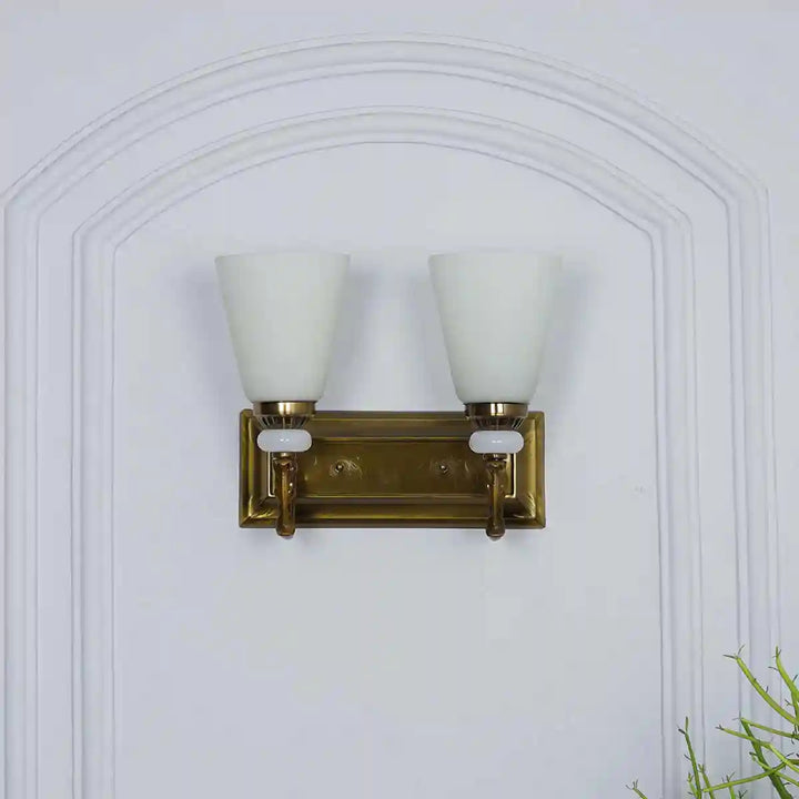 Martos Glass and Metal Double Arm Wall Light