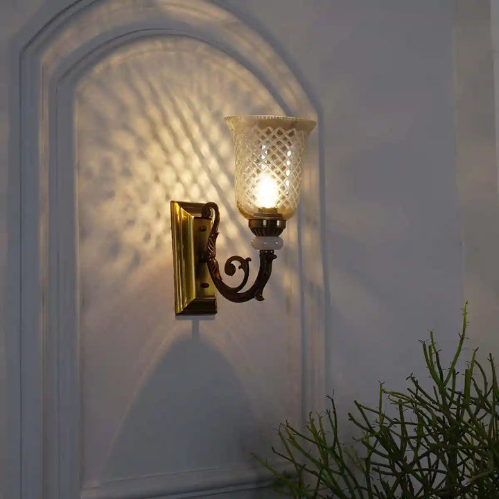 Perlage Glass and Metal Single Shade Wall Light