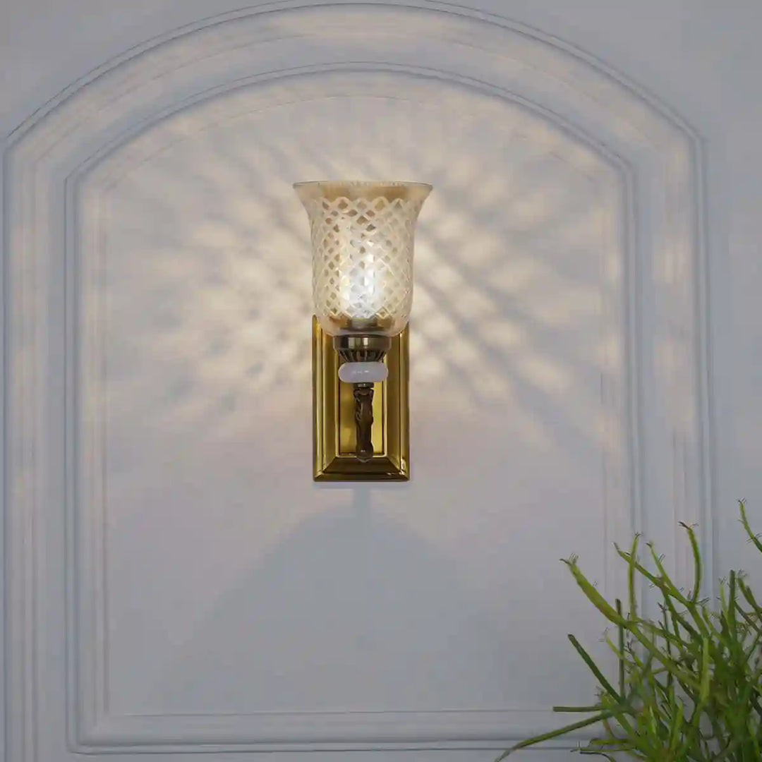 Perlage Glass and Metal Single Shade Wall Light