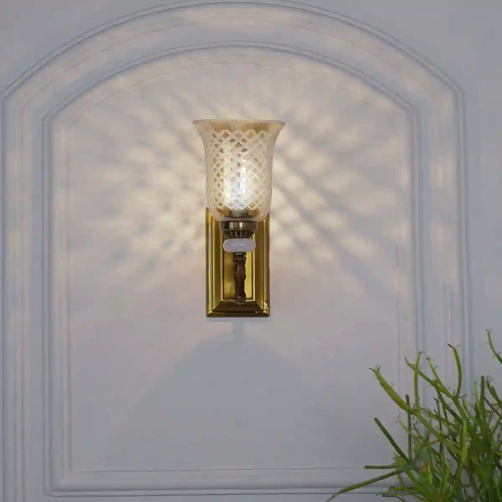 Perlage Glass and Metal Single Shade Wall Light