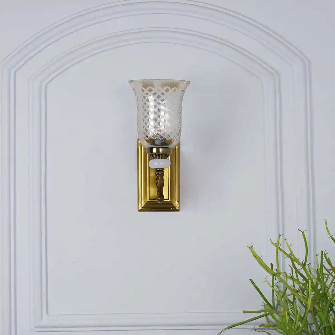 Perlage Glass and Metal Single Shade Wall Light