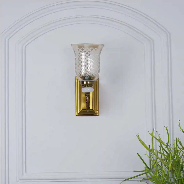 Perlage Glass and Metal Single Shade Wall Light