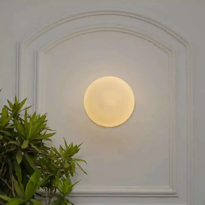 Hollis Shine Brass & Frosted White Wall Light